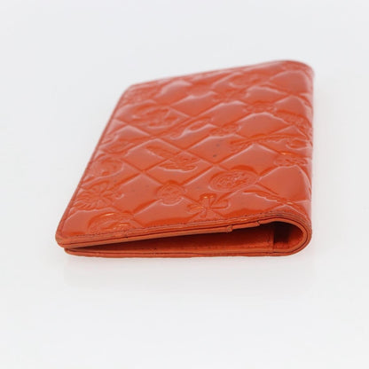 Chanel Lucky Symbols Yen Wallet Embossed Quilted Patent, Orange, Patent Leather, Wallet