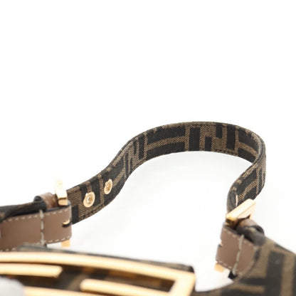 Fendi Cookie Hobo Zucca Canvas, BROWN, CANVAS, Handbag