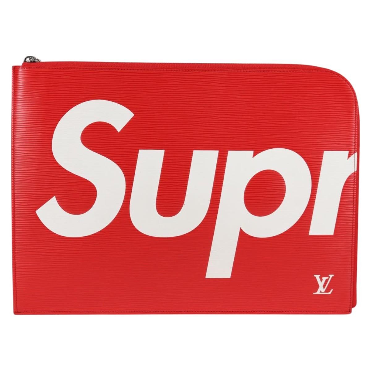 Louis Vuitton Pochette Jour Limited Edition Supreme Epi Leather, RED, LEATHER, Clutche & pouche
