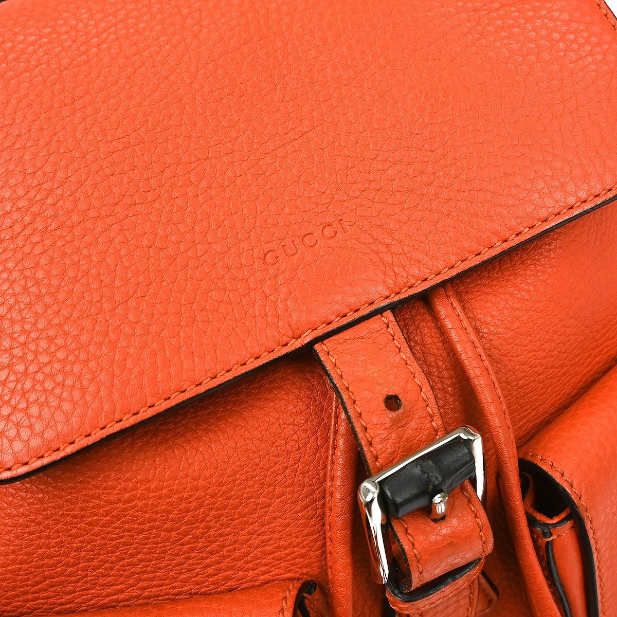 Gucci Bamboo Tassel Backpack Leather, ORANGE, LEATHER, Backpack