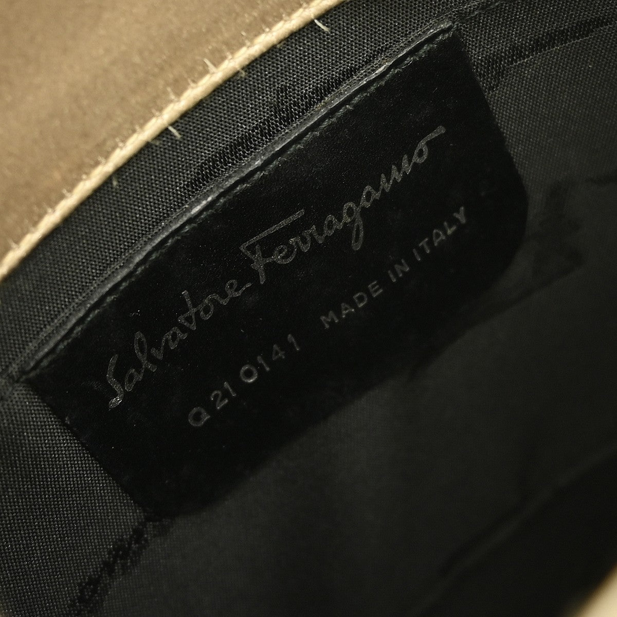 Salvatore Ferragamo Vintage Handbag Satin, BEIGE, SATIN, Handbag