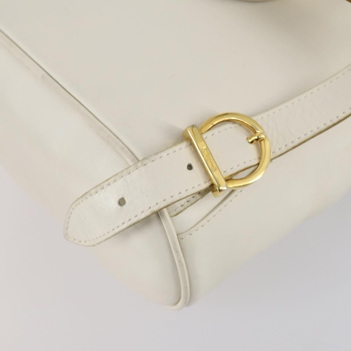 Salvatore Ferragamo Gancini Backpack Leather, WHITE, LEATHER, Backpack