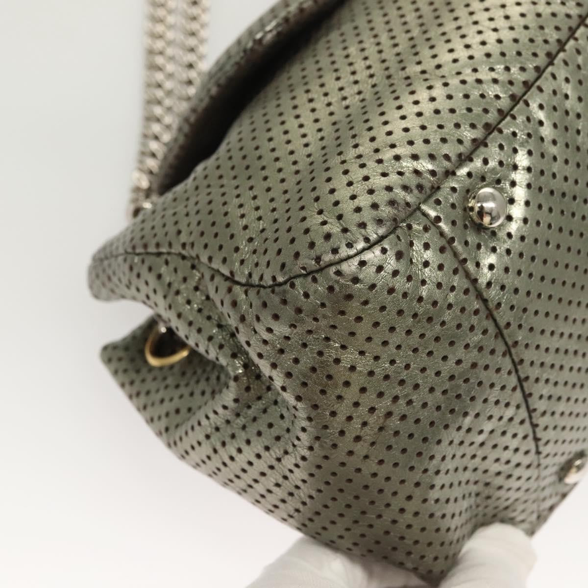 Chanel Drill Flap Bag Perforated Leather, SILVER, LEATHER, Shoulder bag
