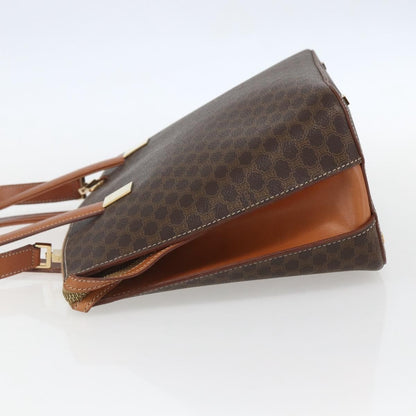 Celine Vintage Macadam Handbag Canvas and Leather, BROWN, CANVAS, Handbag