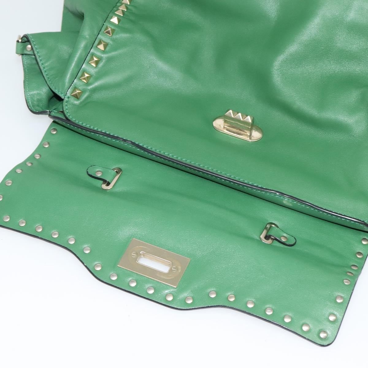 Valentino Garavani Rockstud Tote Soft Leather, GREEN, LEATHER, Tote bag