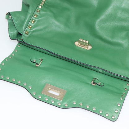 Valentino Garavani Rockstud Tote Soft Leather, GREEN, LEATHER, Tote bag