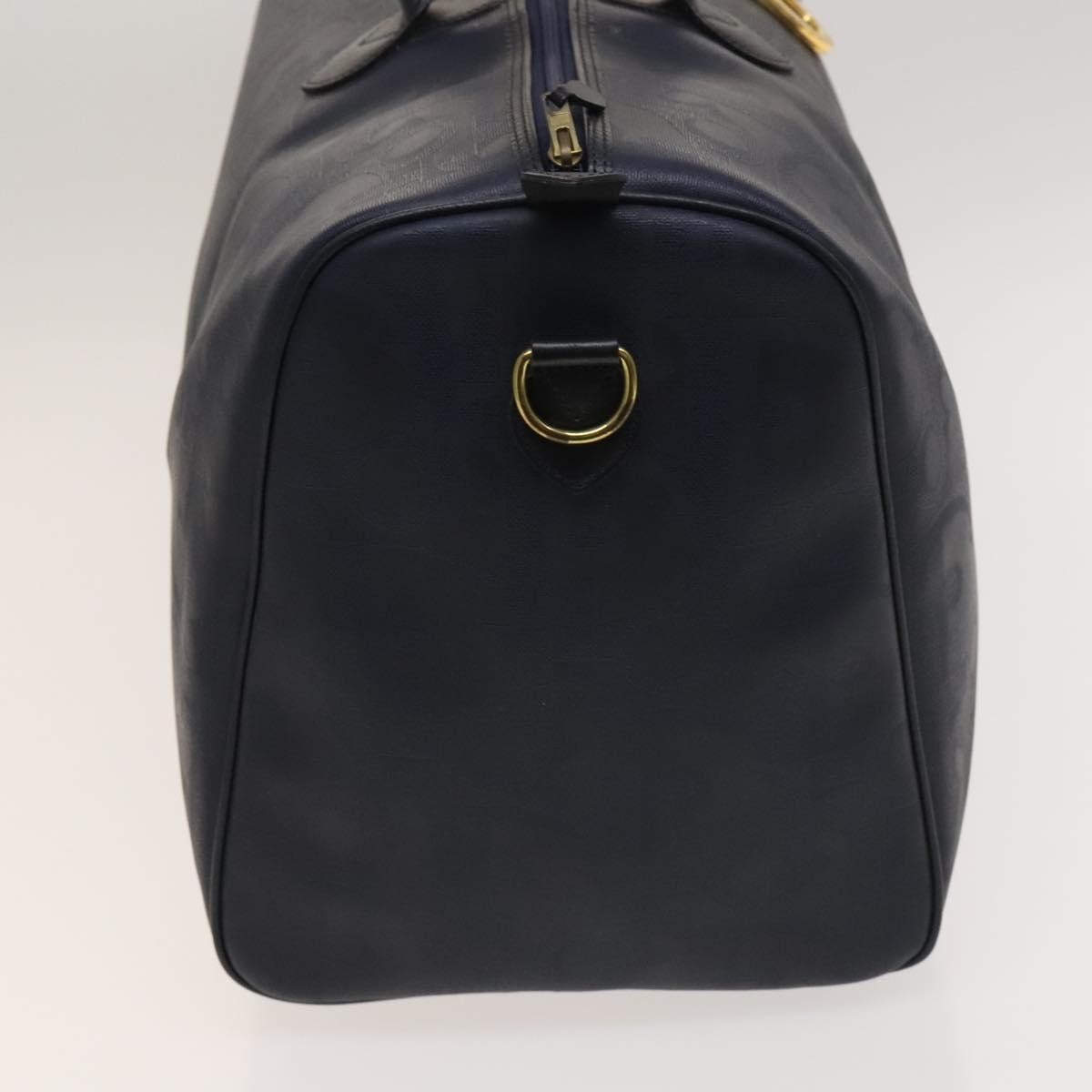 Christian Dior Vintage Trotter Boston Bag Canvas, NAVY, CANVAS, Travel bag