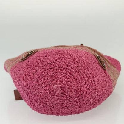 Balenciaga Panier Basket Tote Woven Raffia, PINK, WOOD, Tote bag