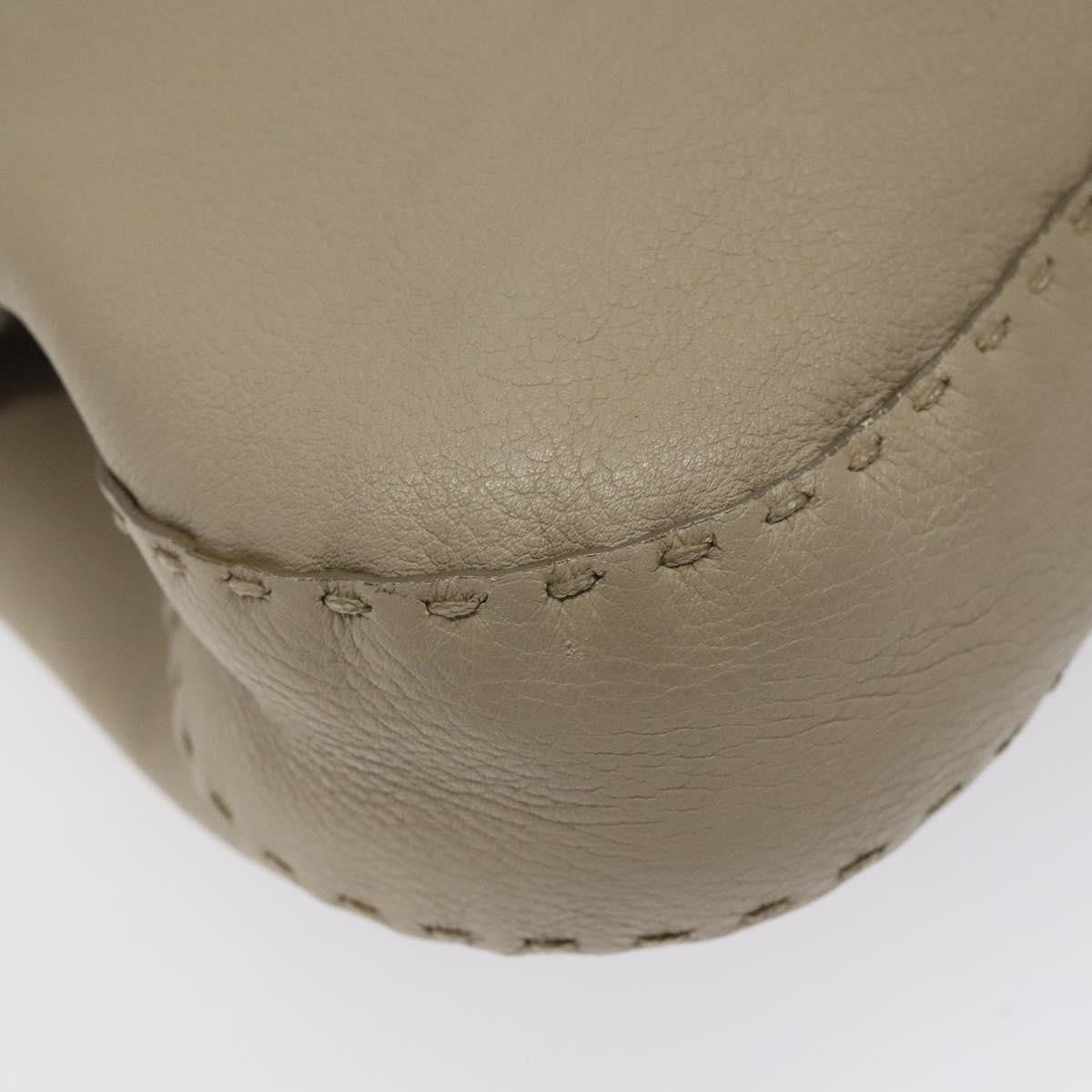 Fendi Selleria Tote Leather, BEIGE, LEATHER, Tote bag