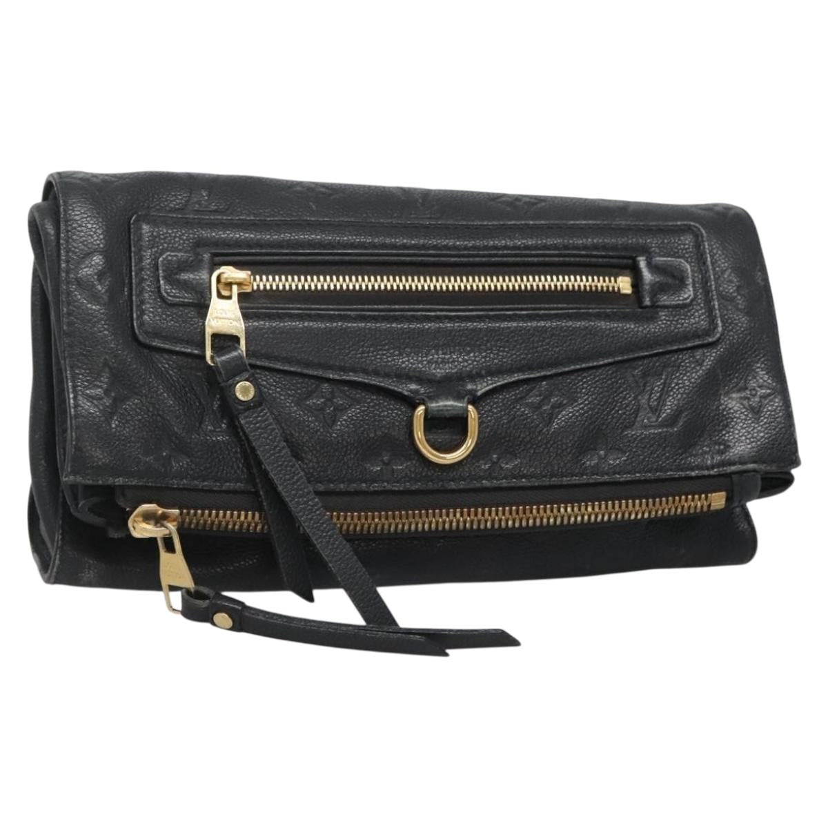 Louis Vuitton Petillante Clutch Monogram Empreinte Leather, BLACK, LEATHER, Clutche & pouche