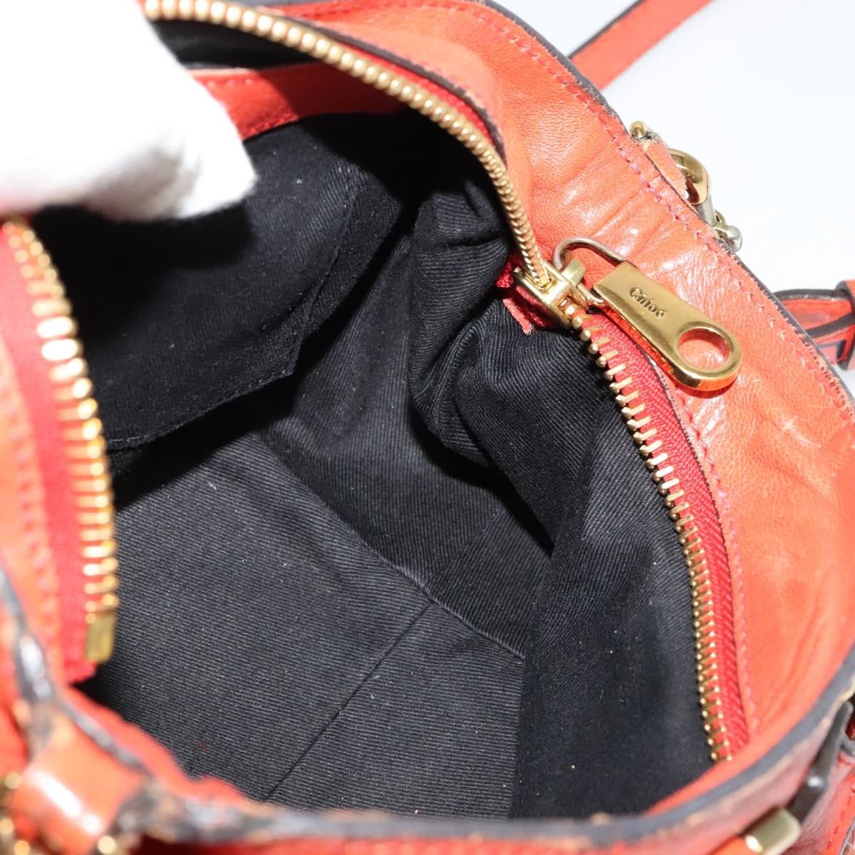 Chloe Ethel Handbag Leather, ORANGE, LEATHER, Handbag