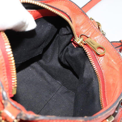 Chloe Ethel Handbag Leather, ORANGE, LEATHER, Handbag