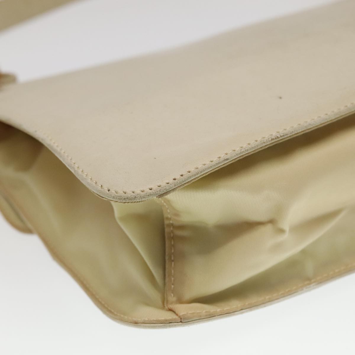 Prada Flap Shoulder Bag Leather, BEIGE, LEATHER, Shoulder bag