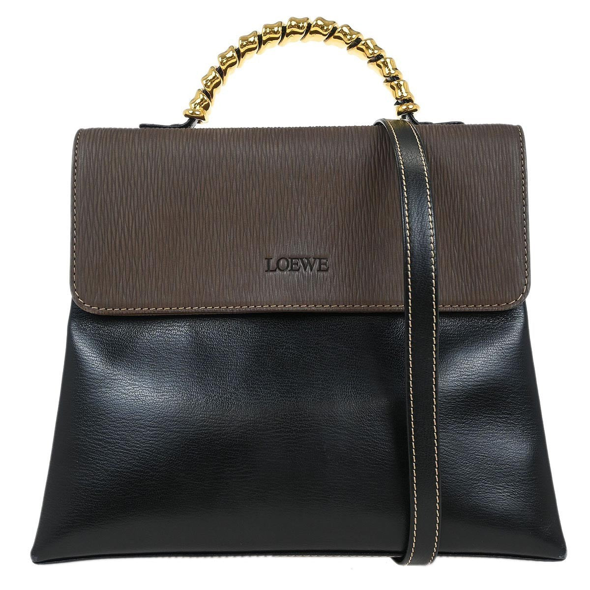 Loewe Vintage Velazquez Top Handle Bag Leather, BLACK, LEATHER, Handbag