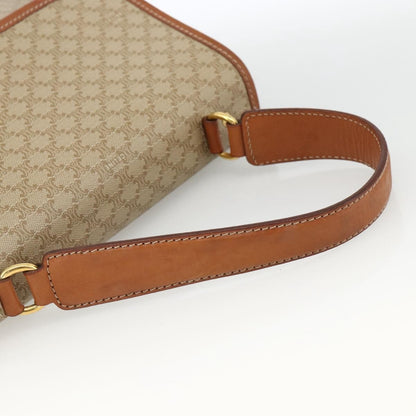 Celine Vintage Macadam Handbag Canvas and Leather, Beige, Canvas, Handbag