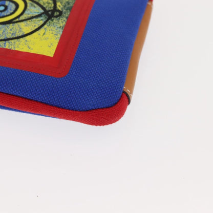 Loewe Eye/Loewe/Nature Zip Neck Pouch Canvas with Applique, BLUE, CANVAS, Clutche & pouche