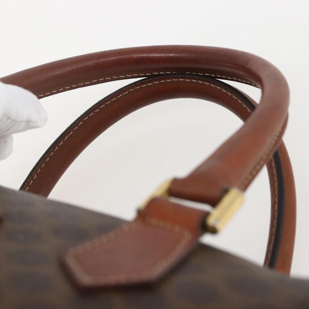 Celine Boston Bag Triomphe Coated Canvas, BROWN, CANVAS, Handbag