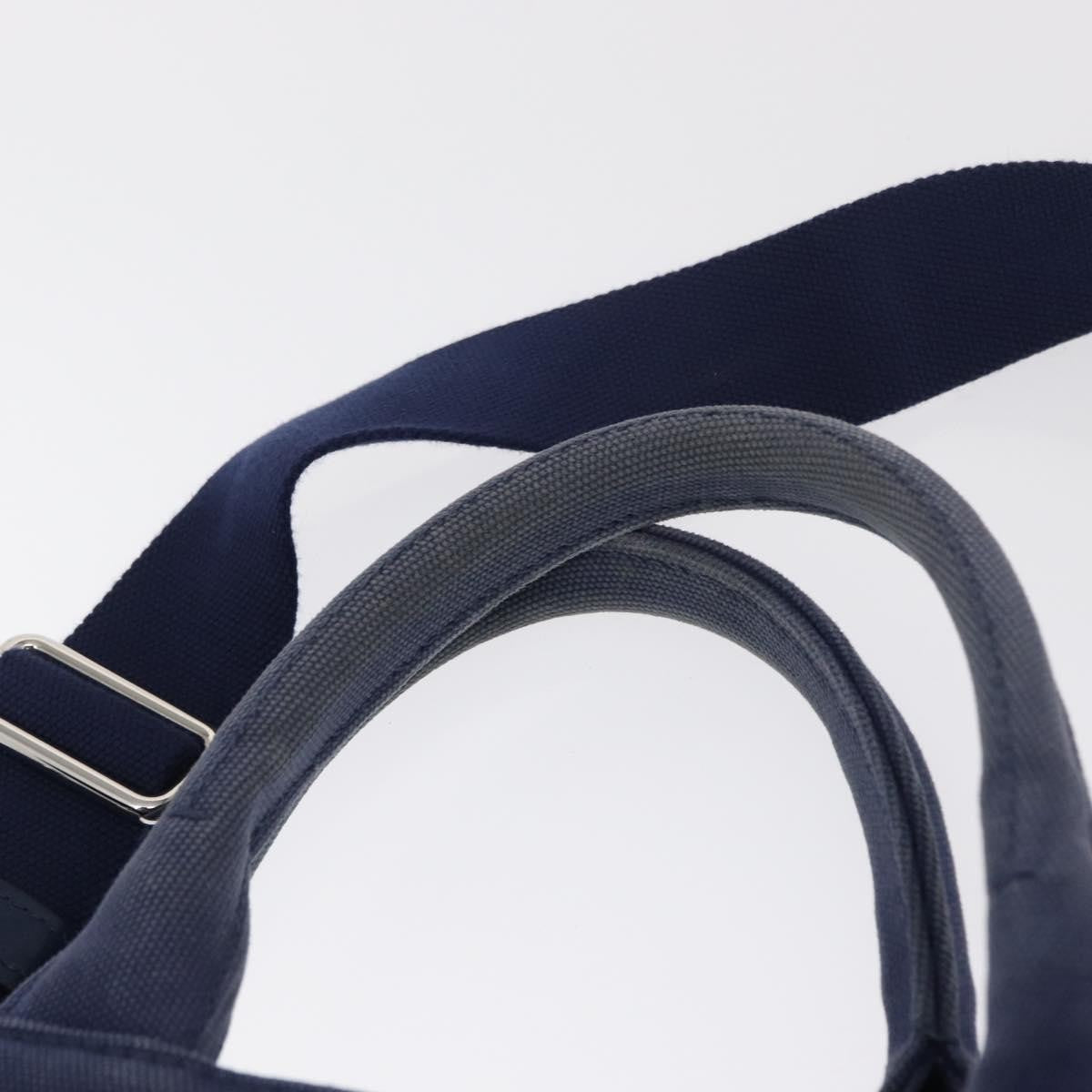 Prada Canapa Convertible Tote Grommet Embellished Canvas, BLUE, CANVAS, Tote bag
