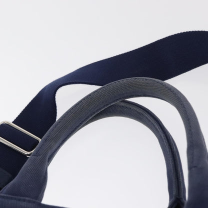 Prada Canapa Convertible Tote Grommet Embellished Canvas, BLUE, CANVAS, Tote bag
