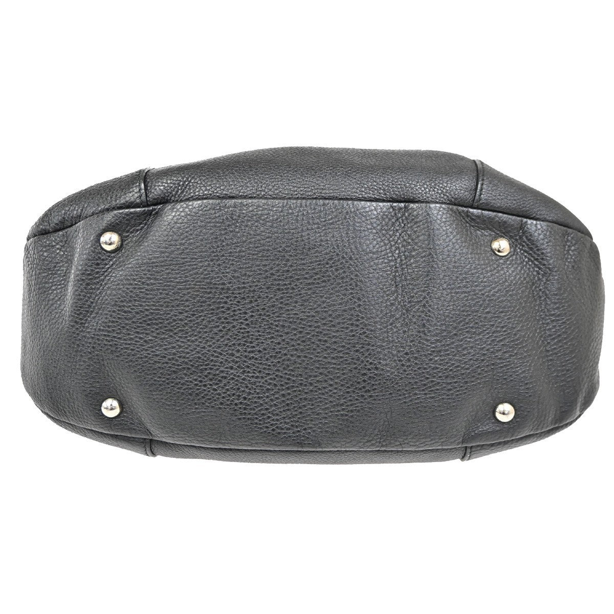 Salvatore Ferragamo Gancini handbag Leather, BLACK, LEATHER, Handbag