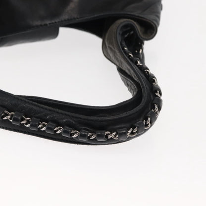 Chanel Vintage Chain Around Shoulder Bag Leather, BLACK, LEATHER, Shoulder bag