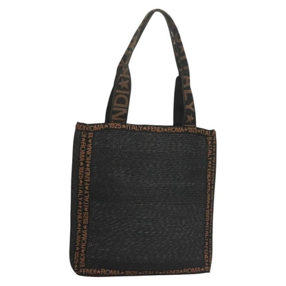Fendi Zucca Tote bag Straw, BLACK, WOOD, Tote bag