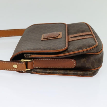 Celine Macadam Shoulder Bag PVC Leather, BROWN, CANVAS, Shoulder bag