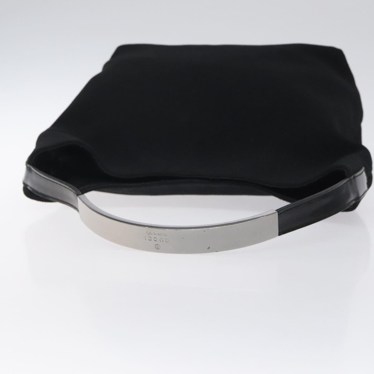 Gucci Open Hobo GG Suede, SILVER, CANVAS, Handbag