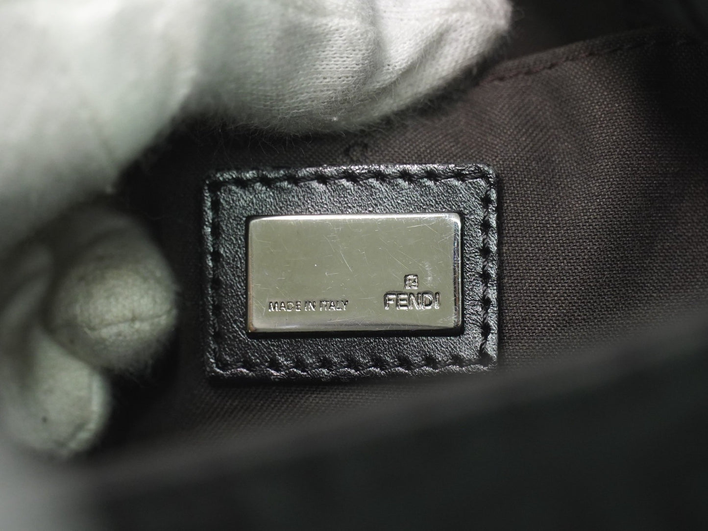 Fendi Vintage Flap Crossbody Bag Zucchino Canvas, BLACK, CANVAS, Shoulder bag