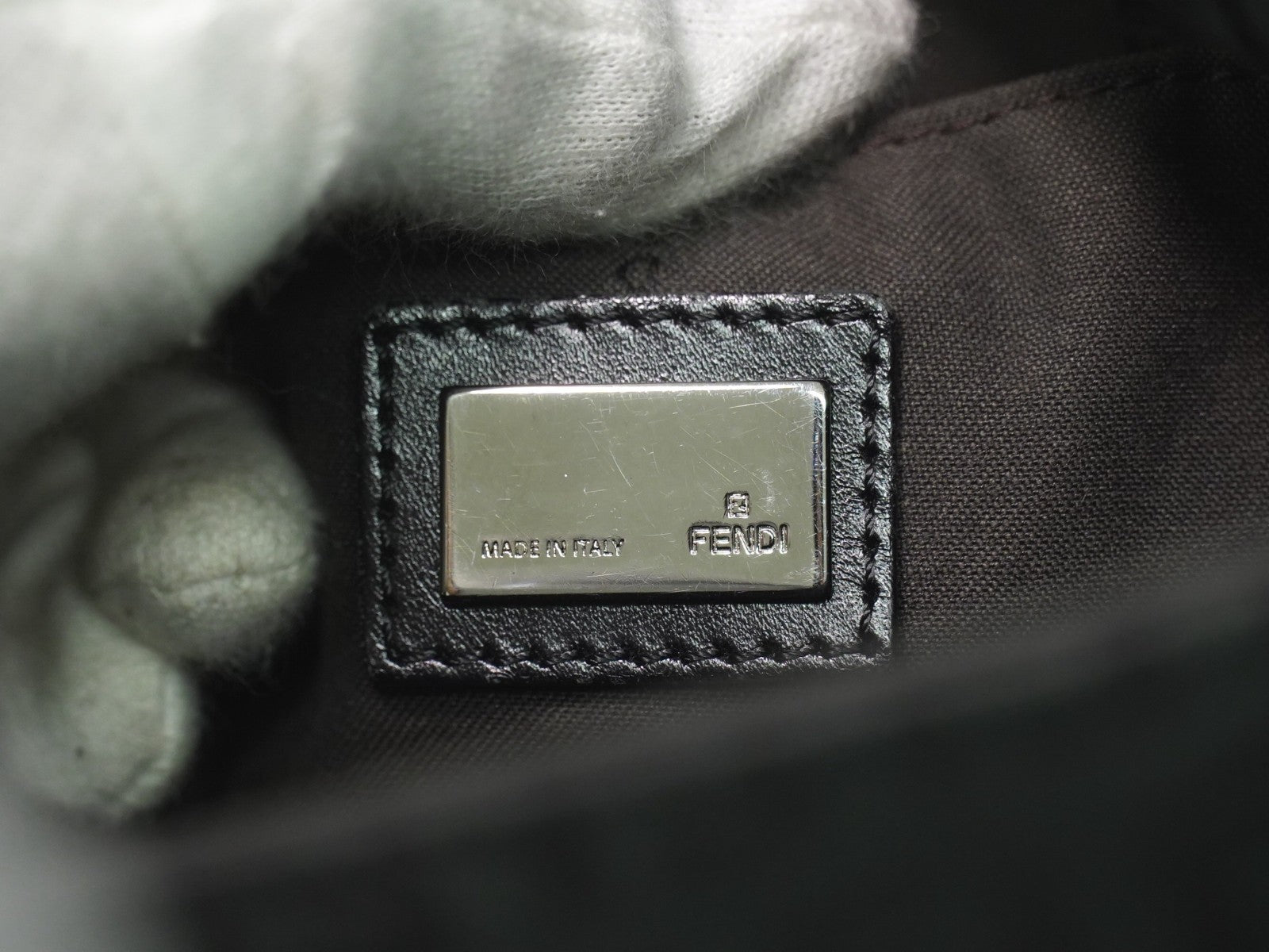 Fendi Vintage Flap Crossbody Bag Zucchino Canvas, BLACK, CANVAS, Shoulder bag