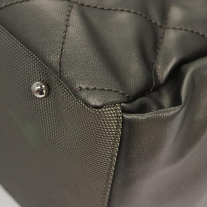 Chanel Biarritz Hobo Quilted Coated Canvas, SILVER, CANVAS, Shoulder bag