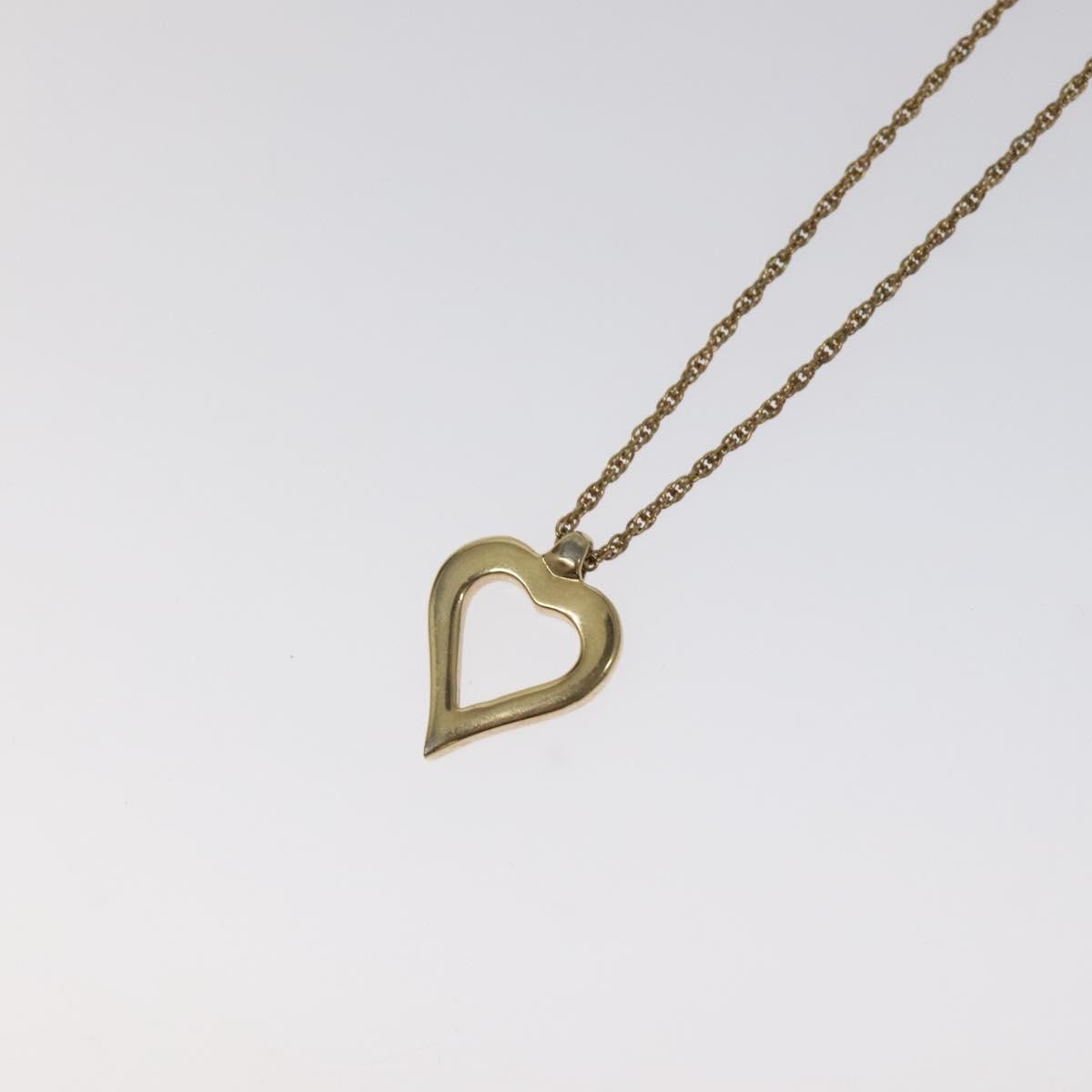 Christian Dior Logo Heart Pendant Necklace Metal, GOLD, METAL, Necklace