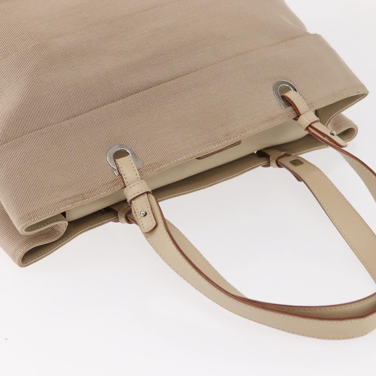 Salvatore Ferragamo Gancini handbag Nylon, BEIGE, NYLON, Handbag