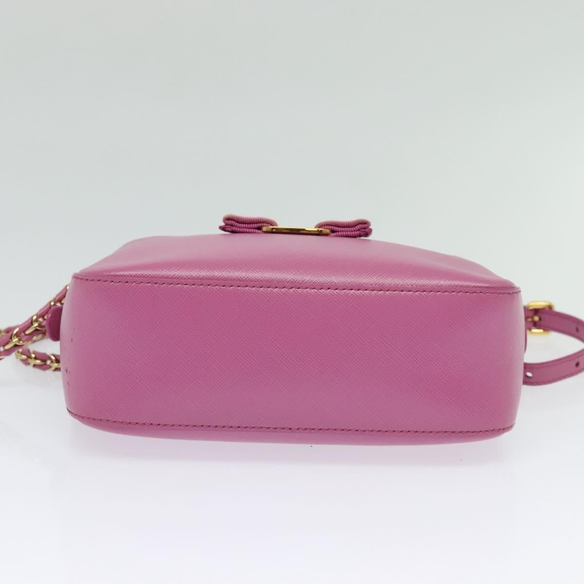 Salvatore Ferragamo Vara Chain Flap Shoulder Bag Leather, PINK, LEATHER, Shoulder bag