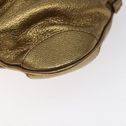 Salvatore Ferragamo Gancini Chain Clutch bag Leather, GOLD, LEATHER, Clutche & pouche