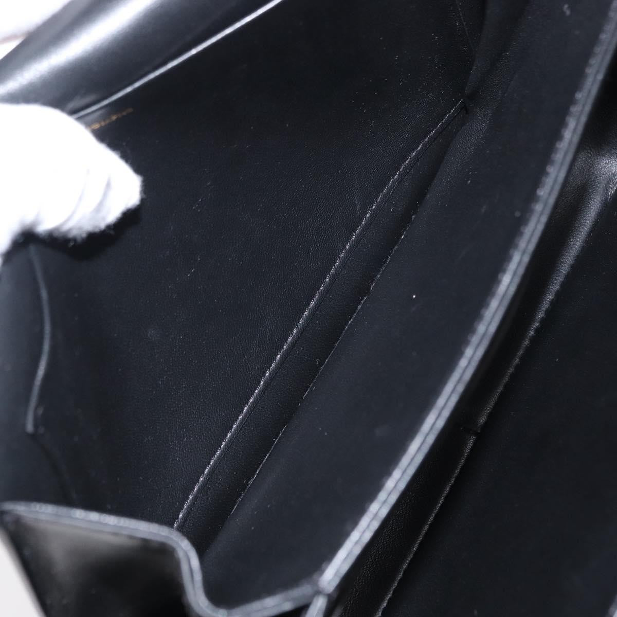 Celine Triomphe Shoulder Bag Canvas with Leather, BLACK, LEATHER, Shoulder bag