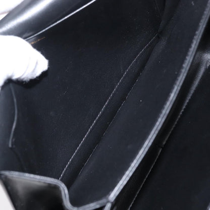 Celine Triomphe Shoulder Bag Canvas with Leather, BLACK, LEATHER, Shoulder bag