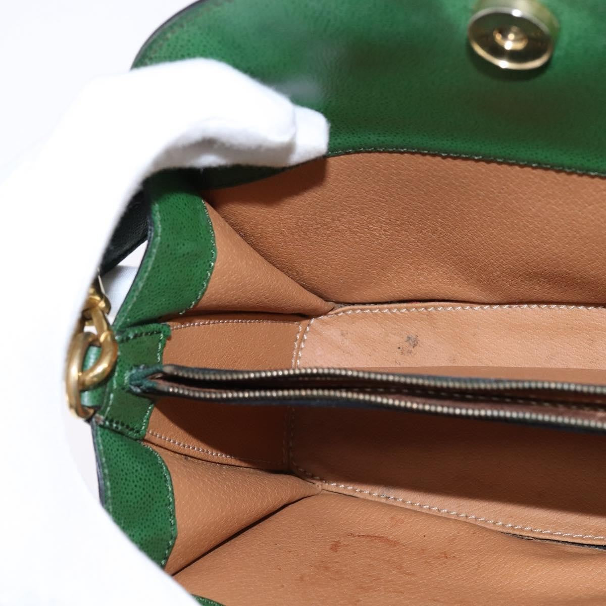 Celine Shoulder Bag Leather, GREEN, LEATHER, Shoulder bag