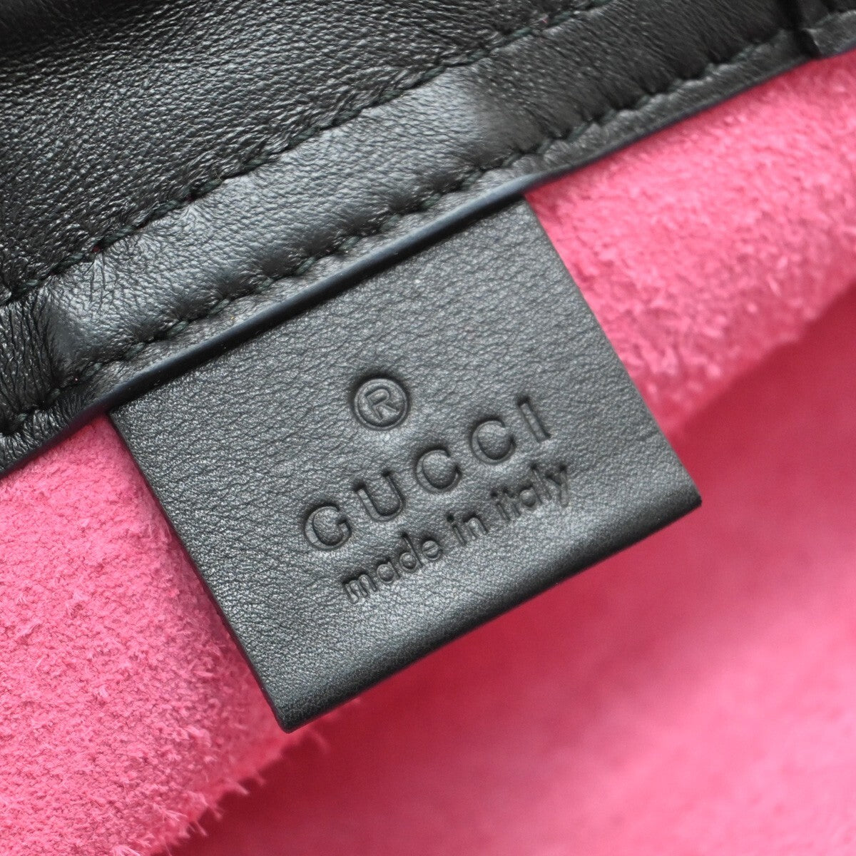 Gucci Logo Drawstring Backpack Printed Leather, PINK, LEATHER, Backpack