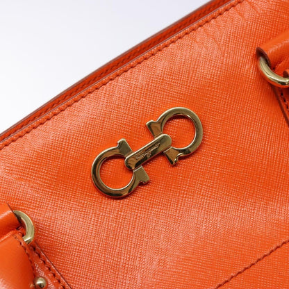 Salvatore Ferragamo Batik Tote Leather, ORANGE, LEATHER, Tote bag