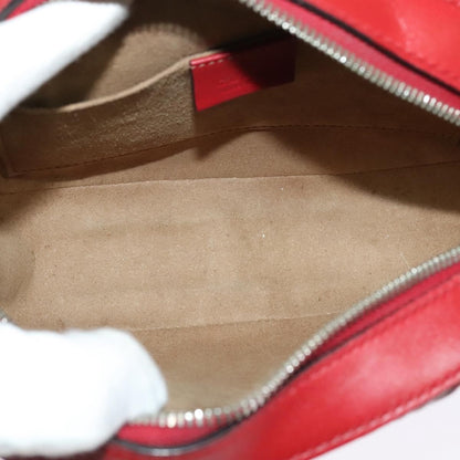 Gucci Chain Crossbody Bag Arabesque GG Coated Canvas with Leather, RED, LEATHER, Shoulder bag