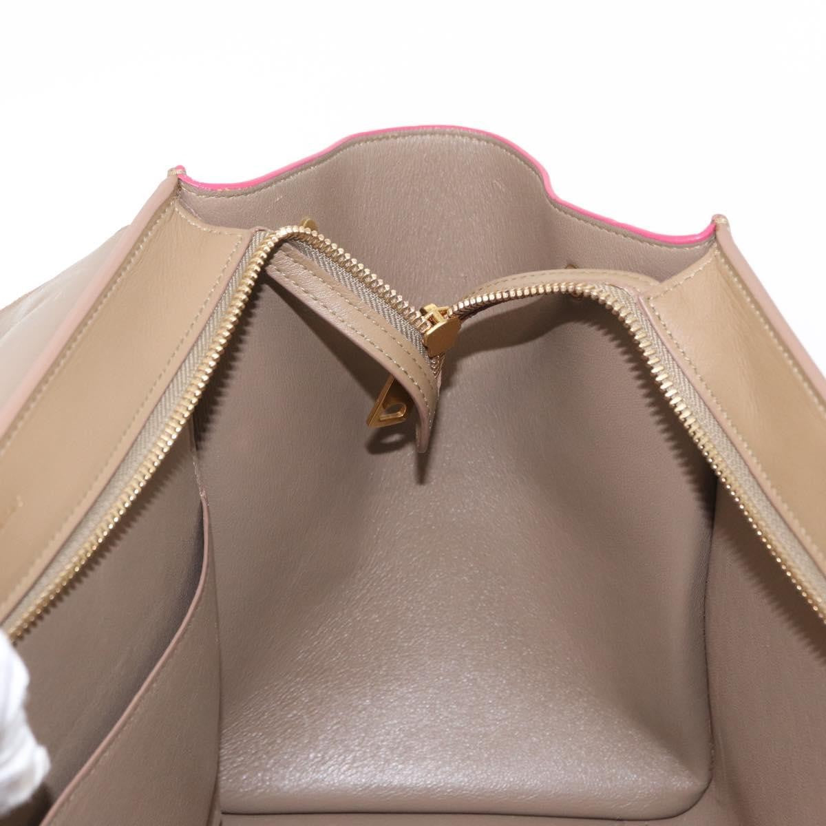 Celine Bicolor Trapeze Bag Leather, BEIGE, LEATHER, Handbag