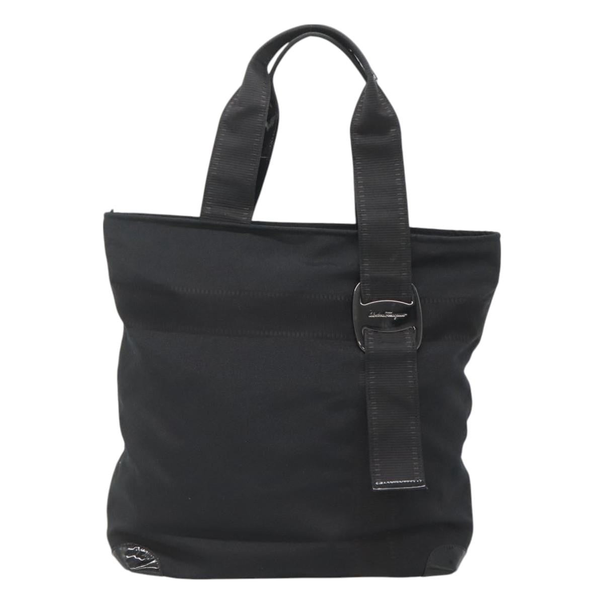 Salvatore Ferragamo Vala tote Canvas, BLACK, CANVAS, Tote bag