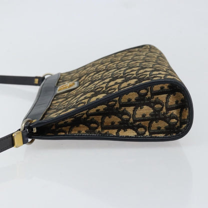 Christian Dior Vintage Trotter Shoulder Bag Canvas, NAVY, CANVAS, Shoulder bag