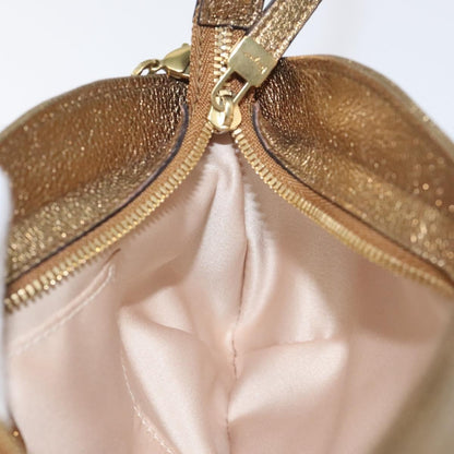 Salvatore Ferragamo Gancini Chain Clutch bag Leather, GOLD, LEATHER, Clutche & pouche