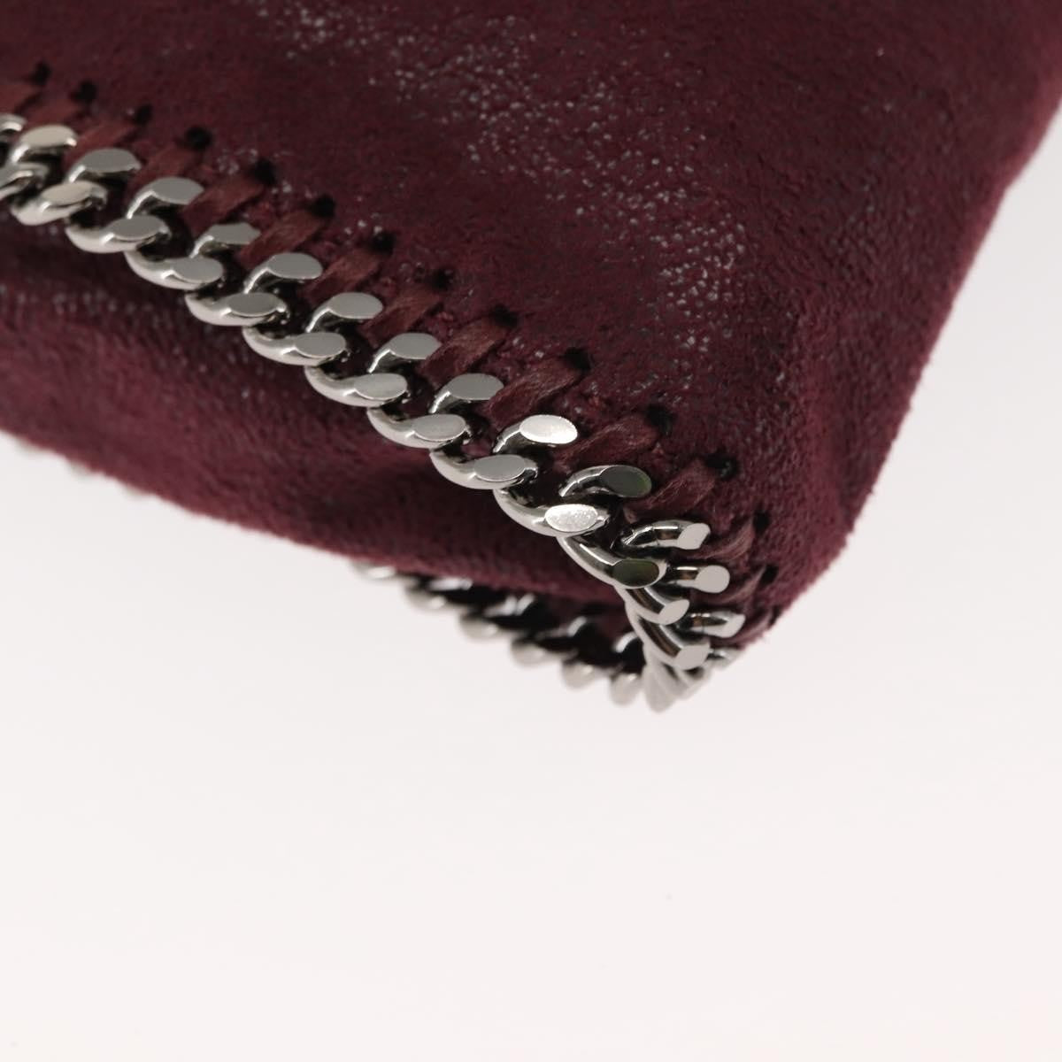Stella McCartney Falabella Fold Over Crossbody Bag Velvet, BURGUNDY, POLYESTER, Crossbody bag