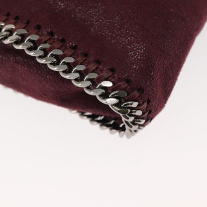 Stella McCartney Falabella Fold Over Crossbody Bag Velvet, BURGUNDY, POLYESTER, Crossbody bag