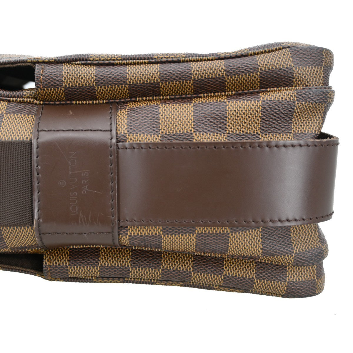 Louis Vuitton Naviglio Handbag Damier, Brown, Canvas, Shoulder Bag