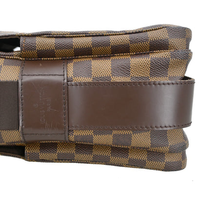 Louis Vuitton Naviglio Handbag Damier, Brown, Canvas, Shoulder Bag