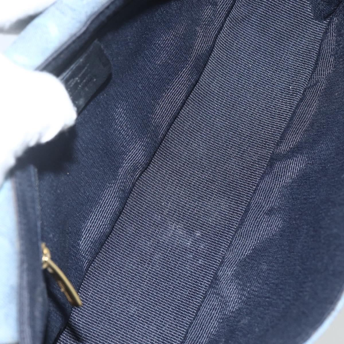 Salvatore Ferragamo Gancini Shoulder Bag Canvas, BLUE, CANVAS, Shoulder bag